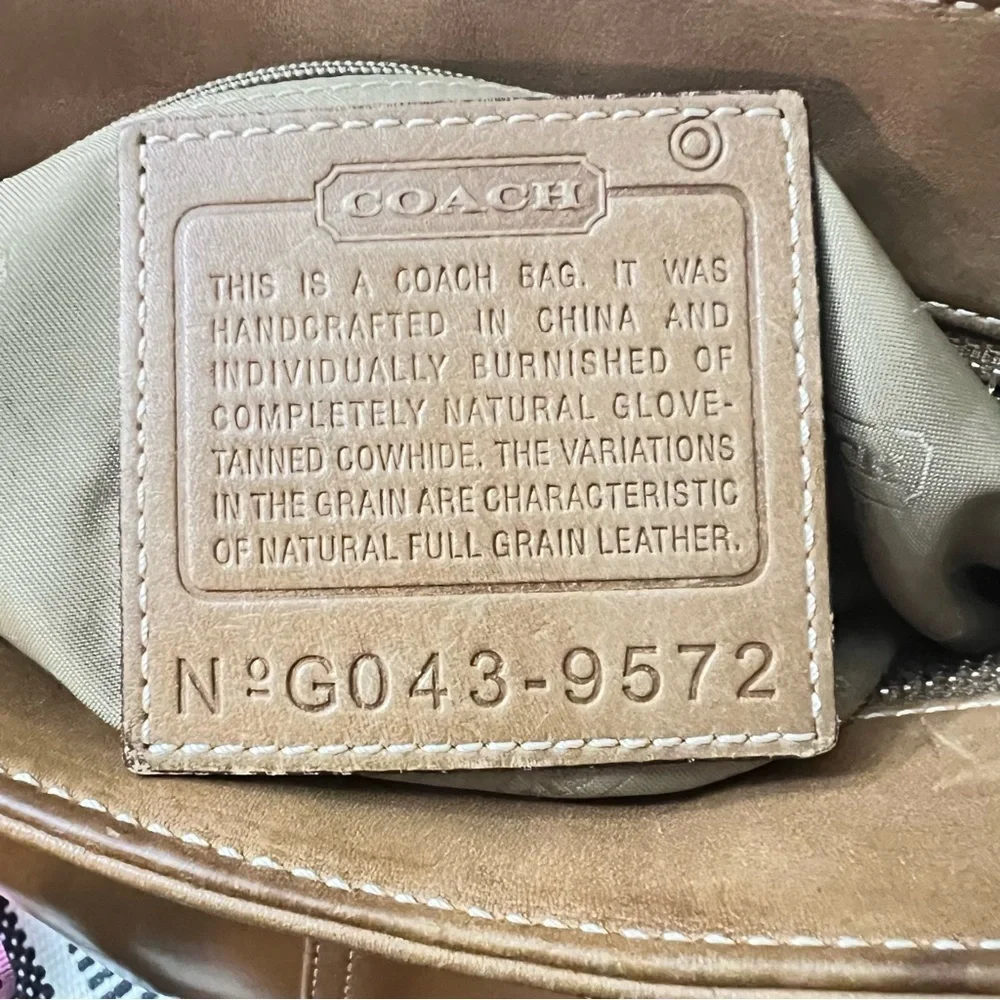 Vintage Coach #9572 Tan Leather Structured Tote